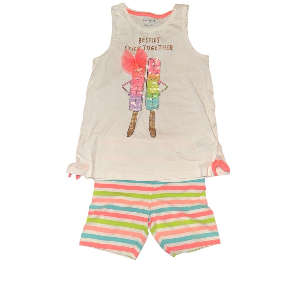 Cynthia Rowley Kids Pajama Set - Popsicle Print with Striped Shorts